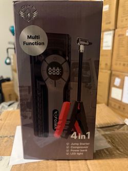 Ultimate 4-in-1 Car Jump Starter & Air Compressor – Your Road Trip Essential!