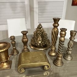 Only $8 a Pair: Candle Stick Holders, Glass, Silver, Metal, Brass, Wood