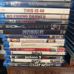 18 Mixed Blu-Rays $2. Ea. 