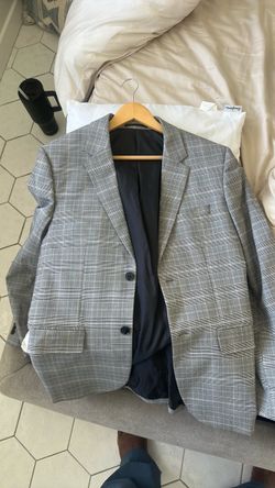 Men's Gray Plaid Blazer Sport Coat