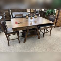 5 Pc Counter Height Dining Table Set ( Table + 4 Chairs ) // Limited Time Offer 