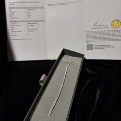 4.43ct Natural Diamond Tennis Bracelet 14K White Gold | 7 in | GWLAB Certified