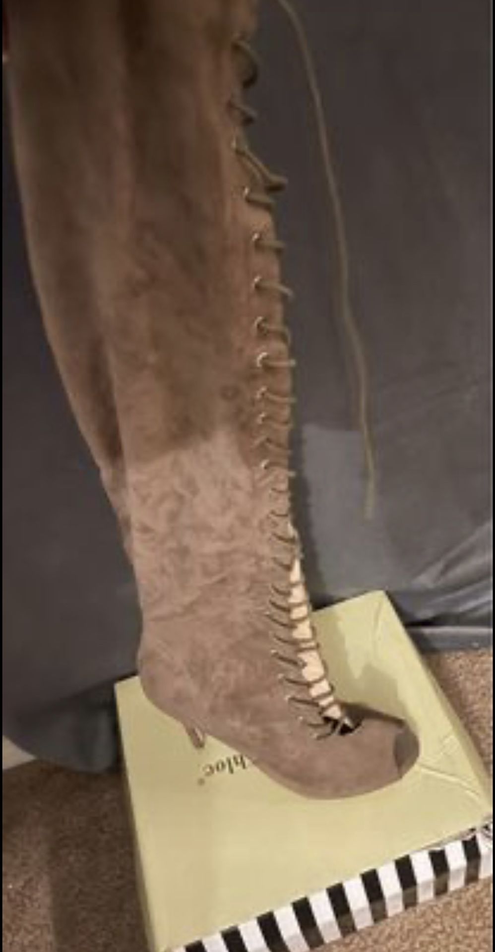 LACE UP THIGH BOOTS