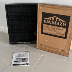 2 Doors Folding Dog Crate Size 24” New