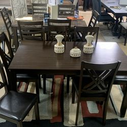 7-Piece Solid Wood Dining Set Classic Look. $10 down