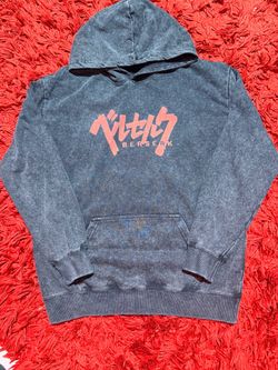 Berserk Guts Anime Graphic Hoodie Washed Black Size M