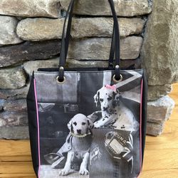 Purse / Tote/ Bag Super Cute Dalmatian Puppy/dog  Approx 12x 11 1/2 Tall By 3 Inch Diameter