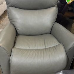 Leather Power Rocking Recliner With Control Panel On Side