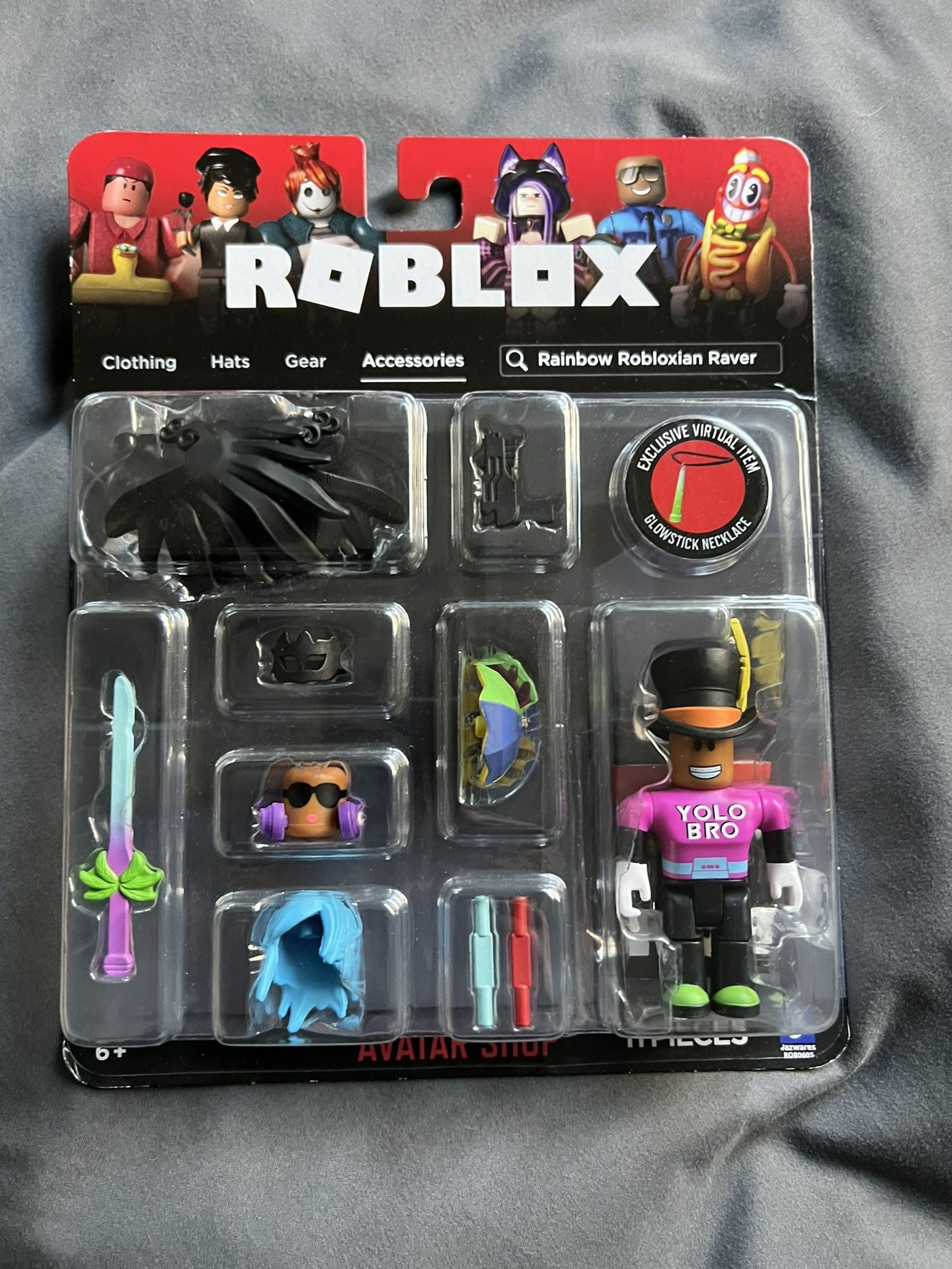 Roblox Avatar Shop Rainbow Robloxian Raver Yolo Bro 11 Pieces 