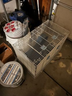 Large metal pet holding cage for hamsters, guinea pigs, or rats