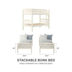 Stackable Bunk Bed (2 Beds W/ 1 Mattress Included)