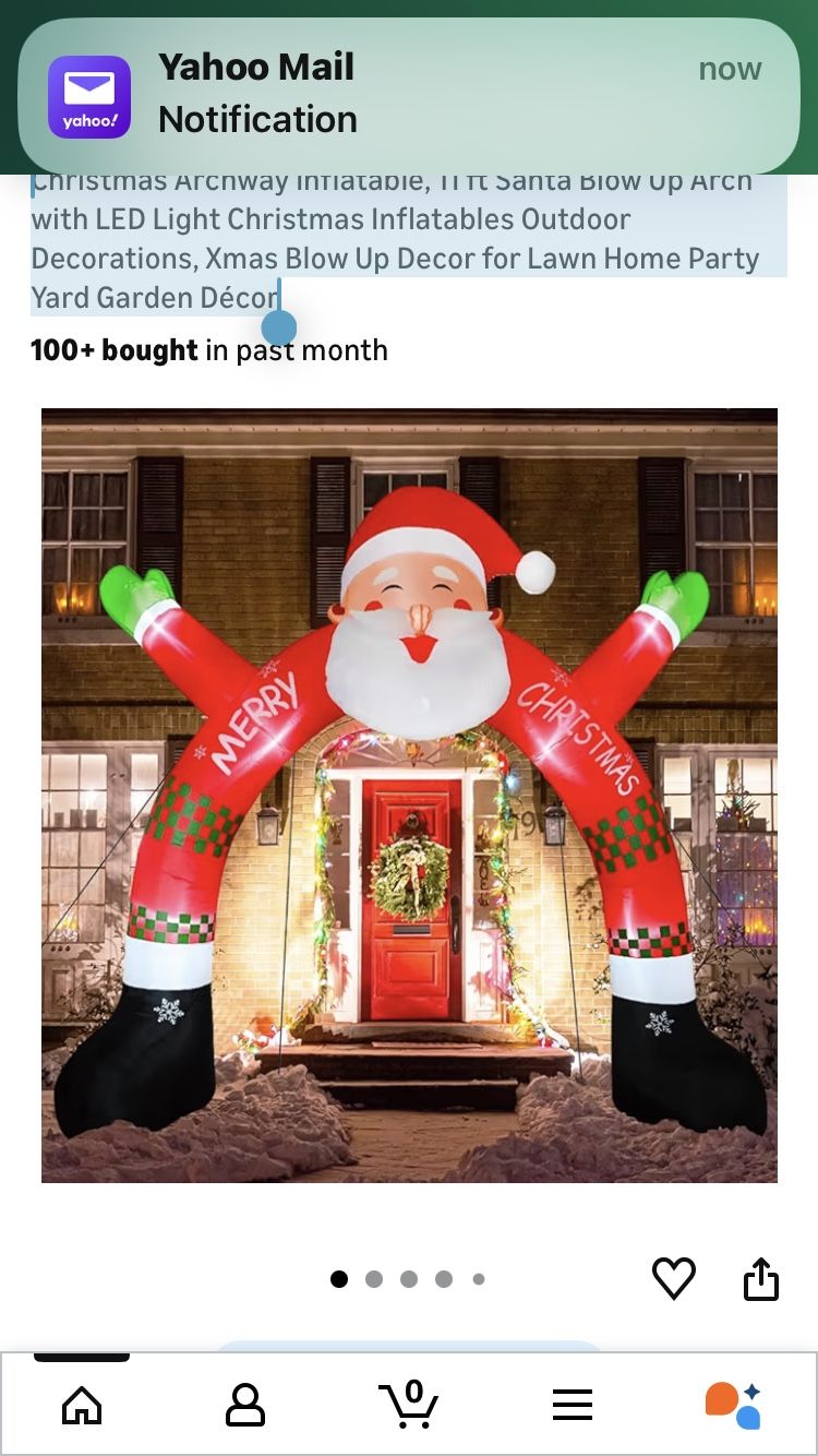 Christmas Archway Inflatable, 11 ft Santa Blow Up Arch with LED Light Christmas Inflatables Outdoor Decorations, Xmas Blow Up Decor for Lawn Home Part