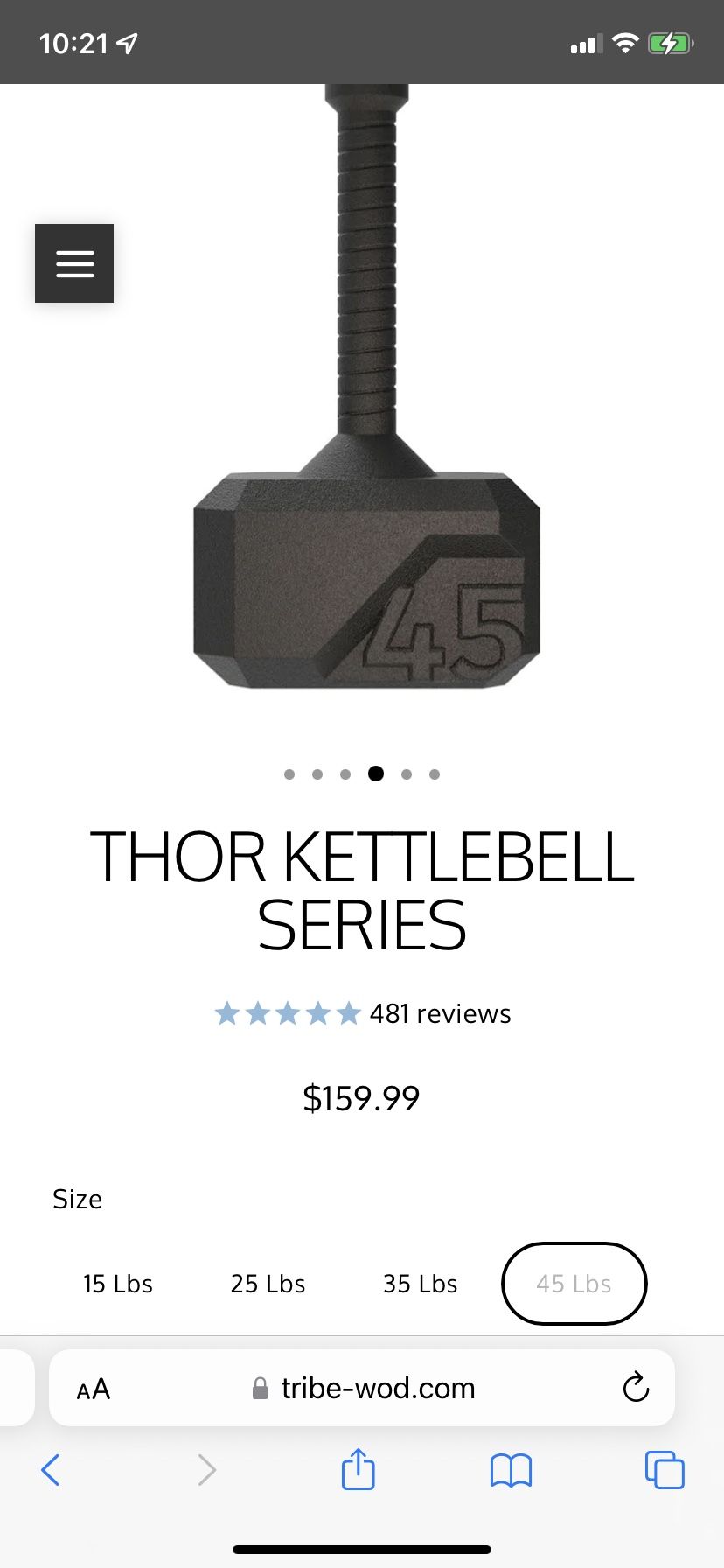 Thor Hammer Tribe WOD Kettlebell 45 Pounds