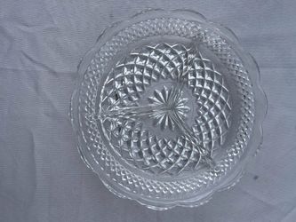 Vintage Clear Glass Divided Candy Dish