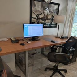 Large Adjustable Brown Office Desk