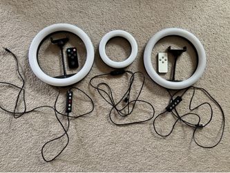 Dixie & Charli LED Ring Light Set of 3 with Tripod Stands