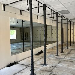 Professional 10’ Wall Mounted Power/Squat Rack with J Hooks