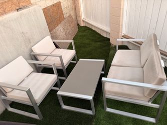 Patio table set aluminum