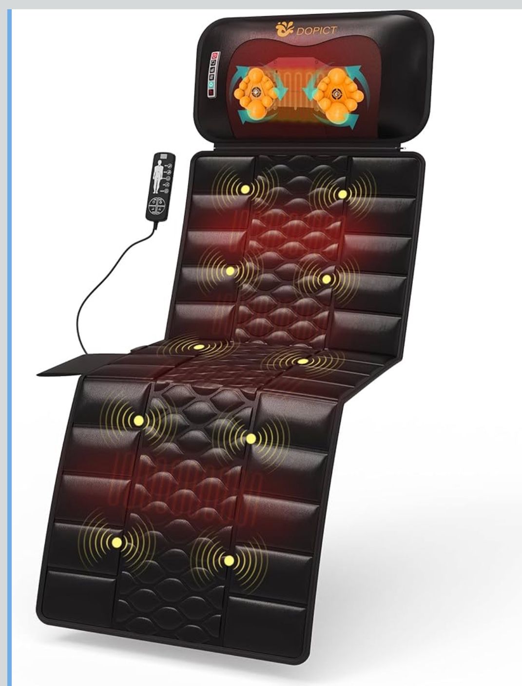 New in box Massage Mat, Detachable Neck Massager, Full Body Vibration Heating, Massage Pad with 10 Vibrating Motors and 9 Speed Settings for Home Offi