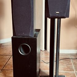 Onkyo Set Of 3 Speakers And Subwoofer - $75 Reduced From $110 