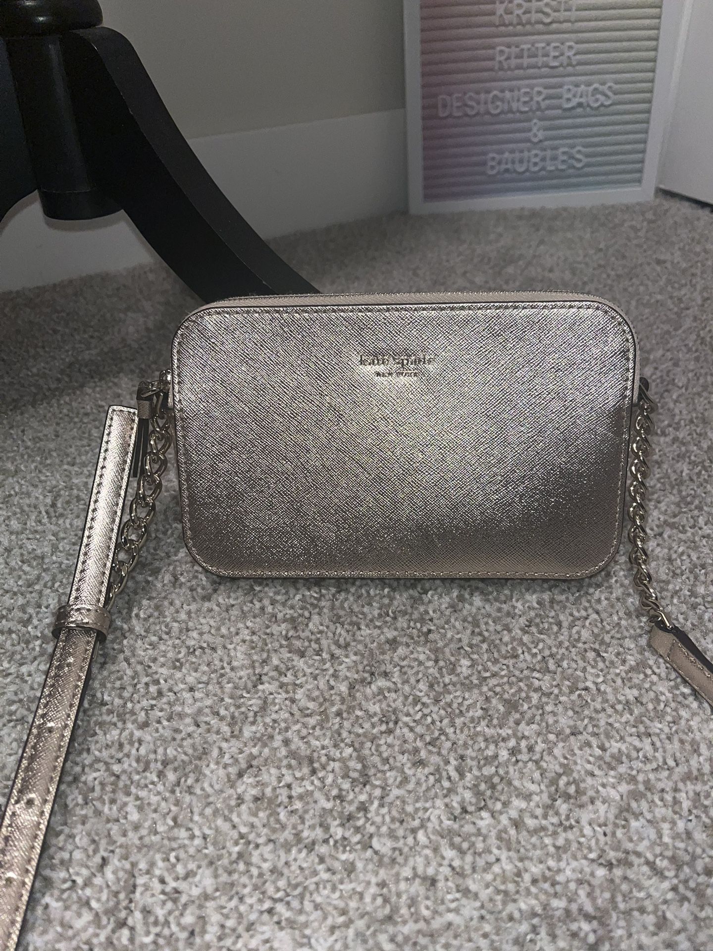 Kate Spade Cameron Light Gold Double Zip Crossbody