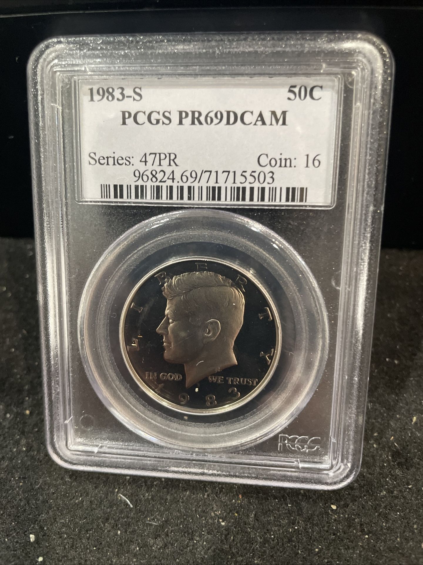 1983 S Gem Proof Kennedy Half Dollar Graded By PCGS At PR69 S-2