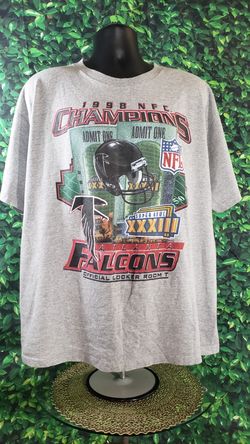 Vintage 1998 Atlanta Falcons NFC Championship Super Bowl T-Shirt Mens Grey XXL