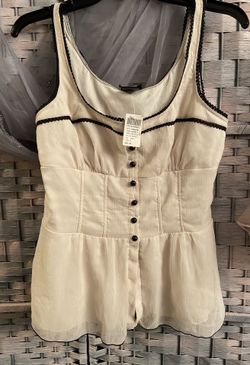 New Ivory Wet Seal Button Tank Top 