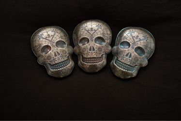10 oz Troy 999 fine silver Silver skulls commemorative of the day of the dead