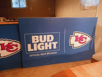 Huge Bud LIGHT 5FT X 8FT AD SIGN WITH CHIEFS EMBLEM