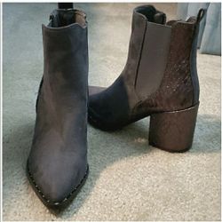 NEW Suede/metallic Booties