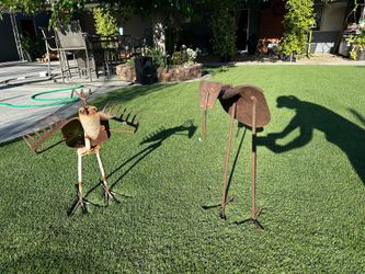 Two Metal Garden Birds