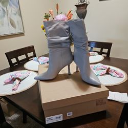 Steve Madden Ladies Grey Leather Boots