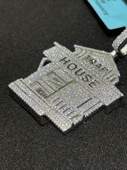 Trap House Pendant 3.88C.T Moissanite SS S925 VS. D