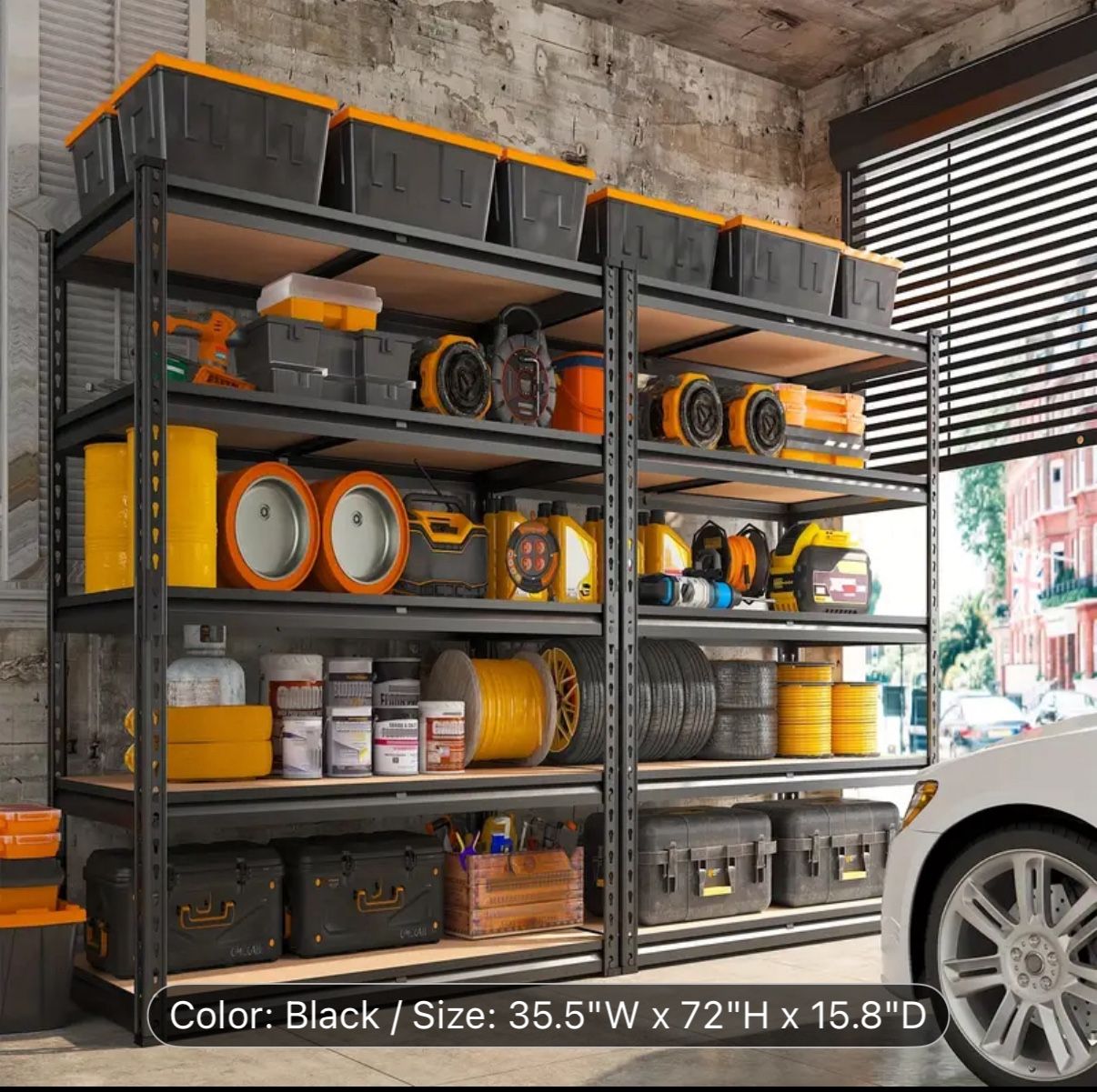 Set Of 2 Garage Shelving Storage Shelves 2000LBS