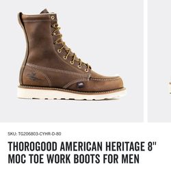 THOROGOOD AMERICAN HERITAGE 8" MOC TOE WORK BOOTS FOR MEN