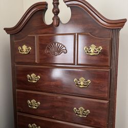 Tall Boy French Provincial Dresser Cherry 