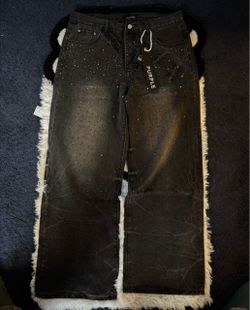 Purple jeans rhinestones