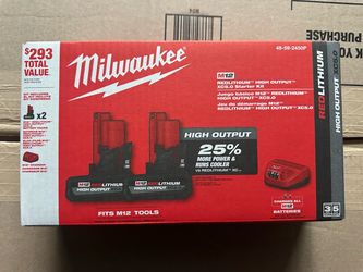 Milwaukee M12 5.0 battery pack plus charger