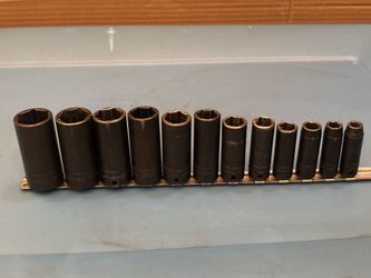 Snap-on Tools 12 pc 3/8" Drive 6-Point SAE Flank Drive® Deep Impact Socket Set (5/16-1")