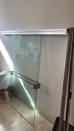 Bathtub shower glass sliding door