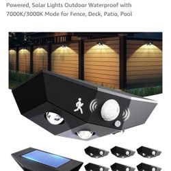 New! 12pk Solar Fence Lights With Motion Sensor