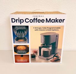 NEW Chefman Caffeinator Drip Coffee Maker 14-Cup Programmable, Black