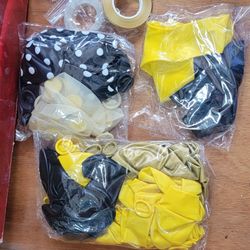 Black And Yellow Balloon Garland And Backdrop