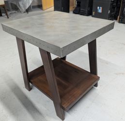 Alaterre End Table w\ Cement Look Coating P14
