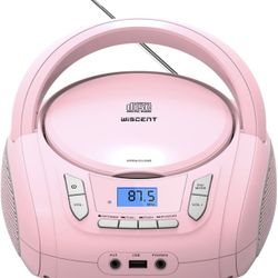 Portable CD Player Boombox with Bluetooth,FM Radio,USB MP3 Playback,AUX-in,Headphone Jack,CD-R/RW and MP3 CDs Compatible,Small CD Player for Home or O