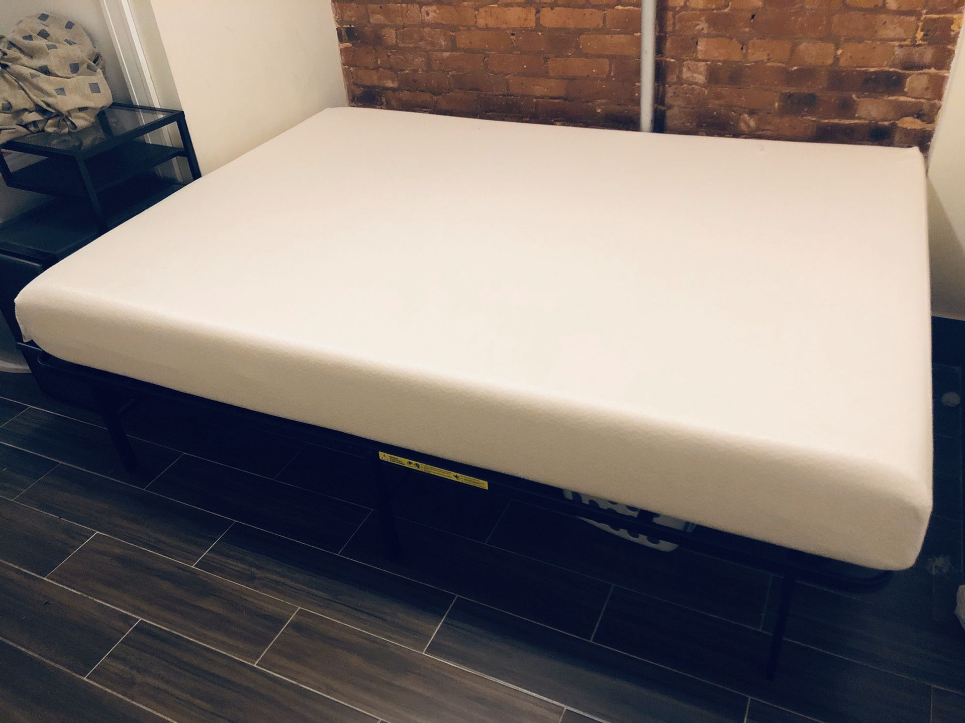 Like New Queen Size Memory Foam Mattress and Bed Frame