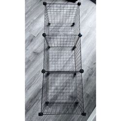 Wire Storage Cubes, 3- Cube Metal Grid Organizer 