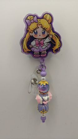 Purple Baby Sailormoon Slide On Badge Reel