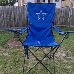 Big Blue Folding Camping Chair With Cowboys Design 